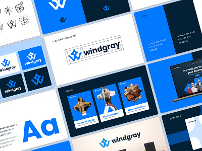 Windgray - Branding Identity agency brand identity brand logo branding designer digital gray identity letter w logo logo process minimalist modern logo move rotate ui visual w logo wind