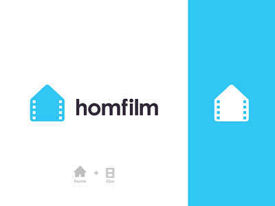 homflim - Logo Design abstract agency app branding branding identity clean logo clever logo connect creative film home house logo logo design logo inspiration logo mark negative space symbol unique