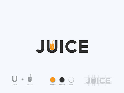 Juice Typography Logo Design app branding food fresh fruit icon iconic identity design juice logo logotype design logotype designer negative space orange professional redesign smart mark typography unique