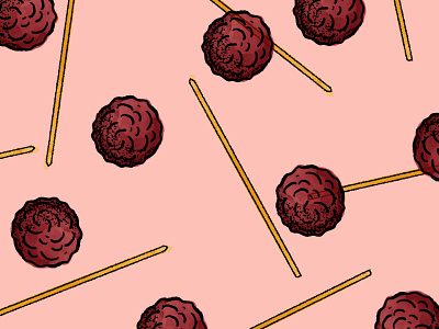 Meatballs food meatball pattern watercolour