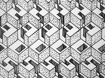 Numerals; Isometric cubism isometric number numerals pattern square