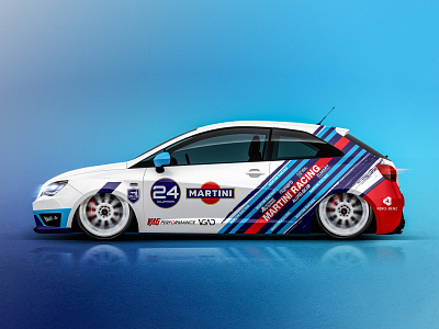 Martini racing design for customer branding carart design illustration vector wrap wrapping