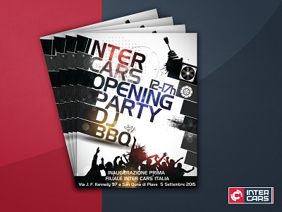 Inter Cars branch opening party - flyer design intercars