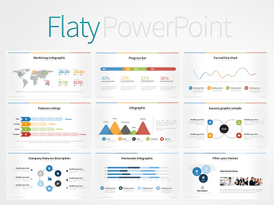 Flaty PowerPoint Template analytics business chart corporate creative flat infographics modern powerpoint professional template