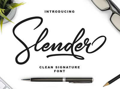 Slender Signature Font animation app branding design icon illustration illustrator lettering minimal vector