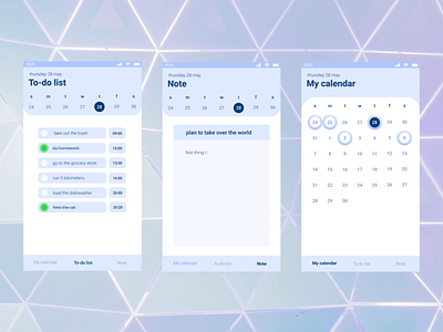 Daily planner app calendar design minimalism planner to do list ui ux web