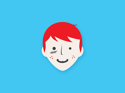 Some Little Jerk freckles head headed illustration kid portrait red