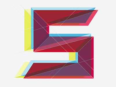 New S design illustrator letter logo prism s transparent typography