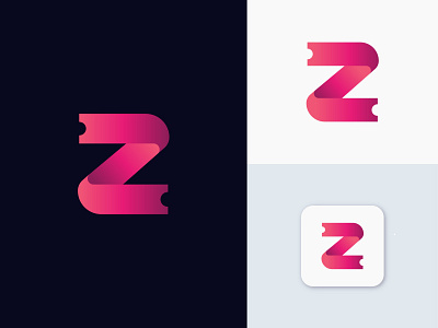 Z letter - Logo Design abstract app brand identity branding concept corporate creative designer gradient icon illustration letter logo lettering lettermark logo logo design minimal ticket vector z letter