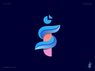 I & S letter combination 3d abstract agency app icon app logo brand identity branding concept creative gradient illustration letter logo letter s logo logo design logo designer logotype mark startup tech logo