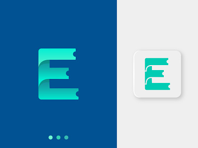 E letter - Ticket booking logo 3d abstract app icon app logo booking brand identity branding business logo concept creative gradient letter e letter logo lettering logo logo design logo designer logotype mark ticket