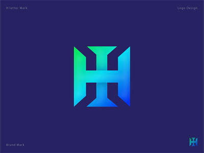 H letter - Logo design abstract app branding concept creative crisp design designer gradient h letter letter logo logo mark marketing modern monogram symbol tech