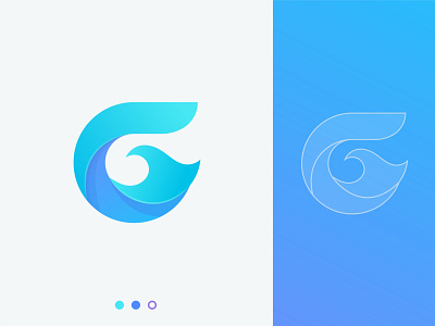 G letter ( Surfing business ) abstract app icon app logo branding identity creative design geometric gradient illustration letter g letter logo lettermark logo logo mark logotype mark modern ocean logo surf waves