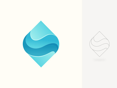 Letter S + Wave abstract blue brand mark branding creative curve gradient illustration letter s logo logo design mark modern ocean sea symbol vector wave