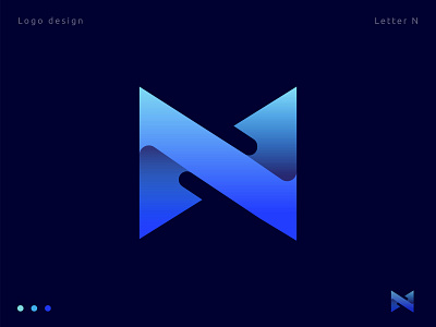 Letter N a b c d e f g h i j k l m n abstract blue branding creative design letter logo letter n lettering lettermark logo logo design logo designer mark vector