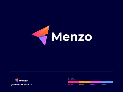 Menzo - Logo Design abstract abstract logo app app icon brand brand design brand identity branding branding design design icon illustration lettering logo logo design logo mark logodesign logotype m letter logo minimal