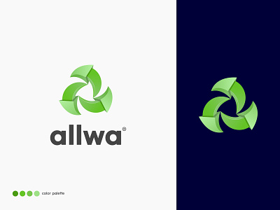 allwa - logo design 3d logo a abstract app brand branding concept design icon identity illustration letter logo lettermark logo logo design marketing modern trendy logo typography vector