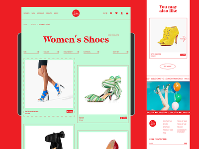 Catalog page for the online store Christian-Louboutin branding catalog page design ecommerce figma graphic design interface online store redesign typography ui website