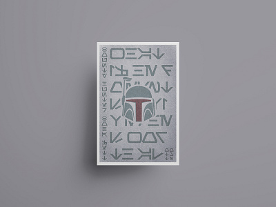 Boba Fett Poster design flat illustration minimal starwars texture typography