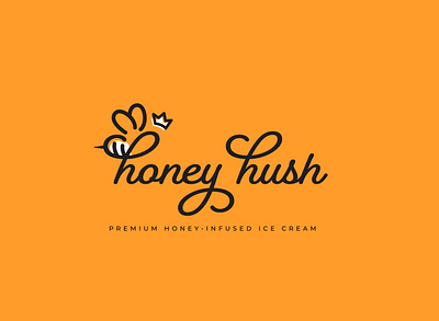 Honey Hush Honey Ice Cream bee branding design font design fonts graphic design honey ice cream illustration illustrator logo logos packaging