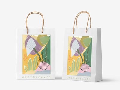 Green Leaves Bag Pattern Design