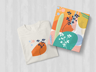 Flower Pattern Diary and Tshirt Illustration