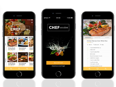 ChefSession Recipe App app design recipe sketch sketch template