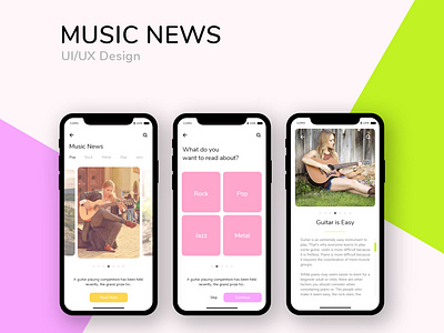 Music News App adobe xd app design music music app music news musician news sketch sketch template ui ux xd