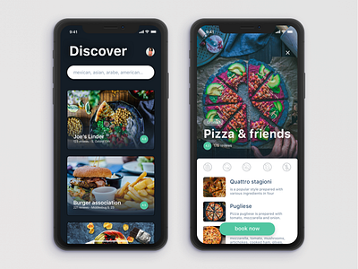 Food/Restaurant discover app app discover food ios pizza restaurant search ui ux
