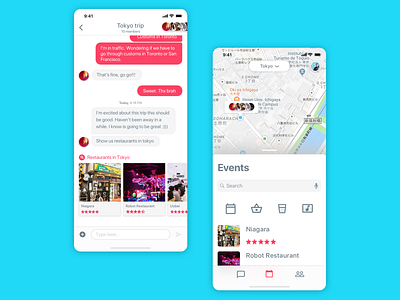 Group Events chat app bubbles chat chat bubble events groups ios ui ux
