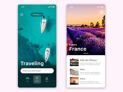 Traveling search and discovery app app cards design ios travel app traveling travelling typography ui ux