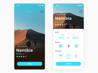 Booking experience app app blue brown design ios travel traveling typography ui userexperience userinterface ux
