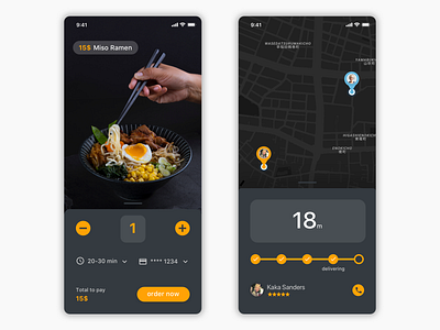 Dark UI - Delivery app concept