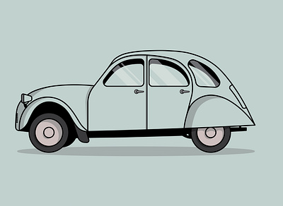 Retro Car adobe illustrator design digital flat design flat illustration illustartion illustartor illustration art minimalist minimalistic vector