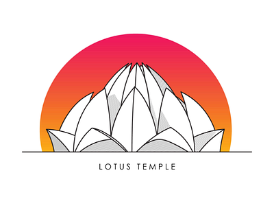 Lotus Temple Simple Illustration