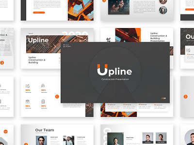 Upline – Construction & Building Presentation Template architecture branding building business creative design powerpoint presentation slides template