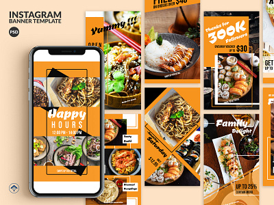 Delicious – Food Instagram Stories Template banner ad bazaar creative cuisine delight festival food foodie instagram layout design restaurant template web banner