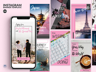 Travelove - Travel Instagram Stories Template adventure banner ad blog couple creative holiday instagram journey travel travel agency travel app trip vacation web banner