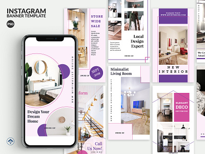 Cozy - Interior Design Instagram Stories Template architecture decoration decoration company design furniture furniture app interior interiordesign marketing project promotion property