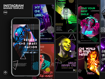 Neon Light - Activity Instagram Stories Template