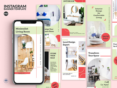 Cozy V2 - Interior Instagram Stories Template architechture architect banner ad design furniture furniture app furniture design furniture store instagram instagram stories interior minimal minimalist template web banner