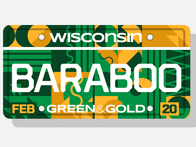 Wisconsin License Plate baraboo design flat illustration license plate vector wisconsin