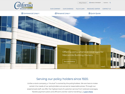 California Mutual Insurance Company branding design typography ui ux web website