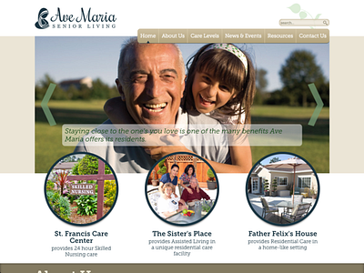 Ave Maria Senior Living branding design ui web website