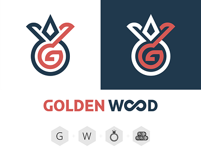 Golden Wood / Logo branding design flat illustrator logo logo typist type typography vector