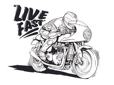 "Live Fast" - Cafe Racer Poster