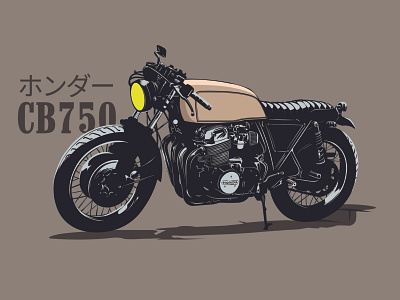 CB750 Illustration bike cb750 design graphic design honda illustration minimal motorcycle retro vector