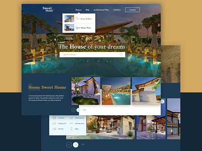 SWEET HOME | landing page elegant 🏡 abstract app design interface design web elegant home interface landing page minimal nature site design ui ux website wireframe