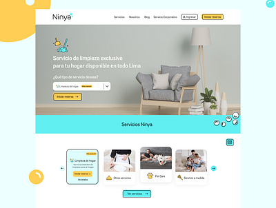Cleaning service App - Ninya app clean design interface illustration logo minimal product design reservation service ui website