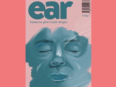 Ear Fanzine Cover / Music, Meditation blue cover cover design ear experimental fanzine fanzine cover illustration magazine photoshop